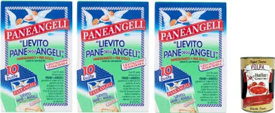 Produktbild von Paneangeli Lievito Pane degli Angeli Vaniglinato, Dolcious Hefe, Heasting Agent, sofortige Hefe mit zartem Duft von Vanillin, Vegan und Gluten -frei, 30 Beutel von 16 g + Italian Gourmet polpa 400g