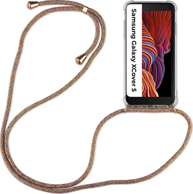 Produktbild von Handykette für Samsung Handyhülle mit Band Schutz Hülle Handy Tasche mit Schnur Samsung Galaxy XCover 5 Rainbow