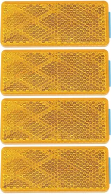 Productafbeelding van 4 stks Rechthoek Zelfklevende Reflectoren 70 X 30mm Veiligheid Reflectoren met Lijm voor Voertuig Truck Camper Cargo Oranje