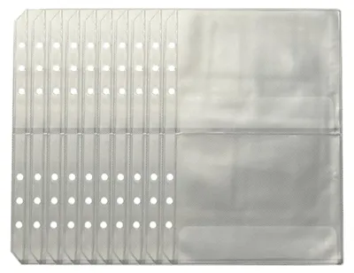 Produktbild von INF A5 Einlegehüllen PP 6-Loch 2-Fächer matt transparent Planer 10er Pack