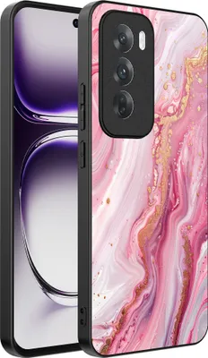 Produktbild von Smartphonica Telefon Fall geeignet für Oppo Reno 12 mit Marmor-Druck - TPU zurück Abdeckung Fall Marmor-Design - Pink