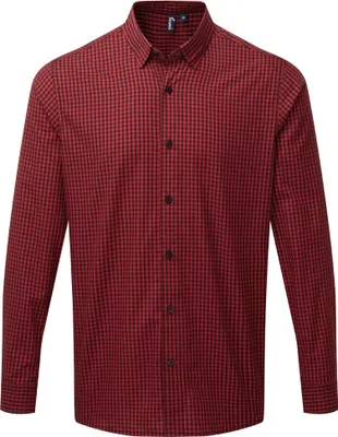 Image de Chemise à carreaux à manches longues pour homme Premier Maxton PC3905 (2XL) (Noir/Rouge)