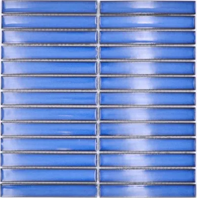 Produktbild von Mosaikfliese Keramik Mosaik Stäbchen blau gesprenkelt glänzend Küche Fliesenspiegel MOS24-CS46_f