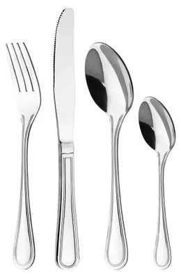Besteckset 24-teilig, Edelstahl 18/0, silber, spiegelglanz, 6 Personen