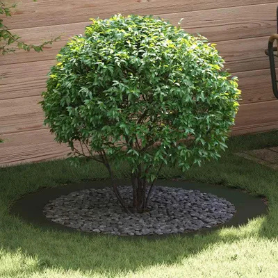 Produktbild von vidaXL geeignet für flachen Baumring Olivgrün Ø90 / 120 cm Stahl