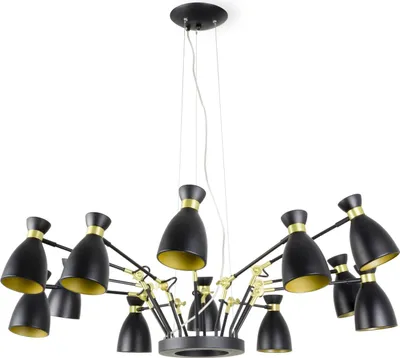 Produktbild von Faro 20051, Schwarz, Gold, Metall, IP20, I, 12 Glühbirne(n), E14