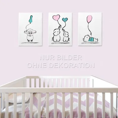 Produktbild von PRICARO Leinwand "Baby-Girl", 20 x 30 cm, 3er Set