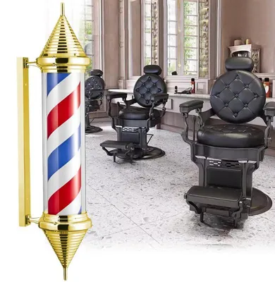Obrázek produktu pro Stropní sloupková lampa LED barber, barberský znak reklama salon 129,5 cm