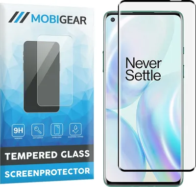 Produktbild von Mobigear Curved  OnePlus 8 Panzerglas Gehärtetes Glas Displayschutz - Hüllenfreundlich - Schwarz