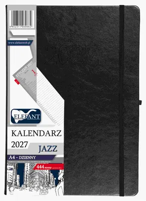 Obrázek produktu pro Kalendář Jazz 2027, formát A4, denní, černá barva, 444 stran