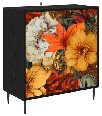 Image de Buffet GENNEP, finition noyer noir, dimensions 69 x 33 x 76 cm, en bois d'ingénierie