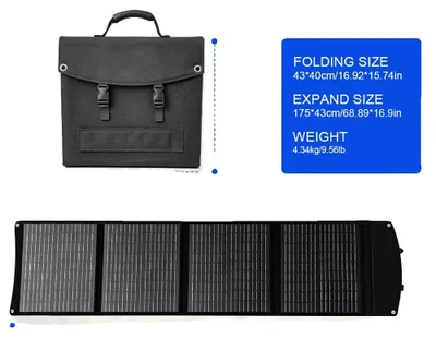 Zdjęcie produktu dla Panel solarny, przenośny, wodoodporny, czarny