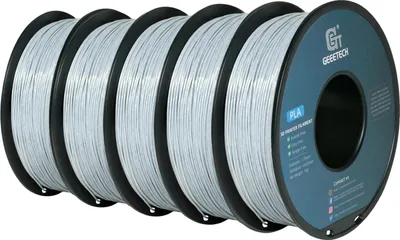 Produktbild von 3D-Drucker-Filament, PLA-Material, geringe Schrumpfung, lebendige Oberfläche, GRAU