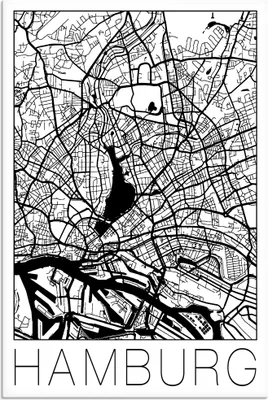 Produktbild von ARTland Leinwandbild Retro Karte Hamburg Deutschland Größe: 20x30 cm