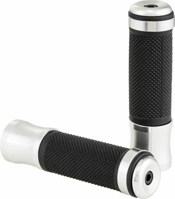 Image de Poignées de guidon SIP 24/24 mm en aluminium anodisé argenté Longueur 125 mm