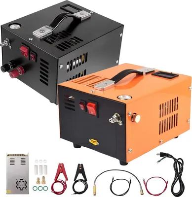Image de Compresseur d'air PCP portable - Compresseur haute pression - Max 30 MPa/300 bar (4500 PSI) - CA 220 V - Prise UE - Électrique - Orange