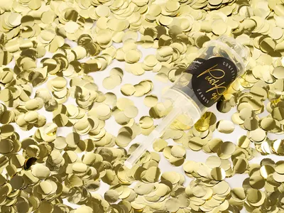 Produktbild von PartyDeco Push-Pop-Konfetti, gold, Konfettikanone, Gold, 1 Farben, Kreis, Folie, 48 mm