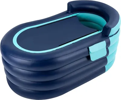 Produktbild von Aufblasbare Badewanne für Erwachsene - Tragbare Badewanne - 100 kg Tragkraft - Kabellose elektrische Luftpumpe - 220 V - Freistehend - PVC & Baumwolle - Ohne Armatur