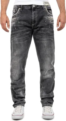 Produktbild von Cipo & Baxx Herren Straight Fit Jeans Stonewashed CD719 Black W29/L32