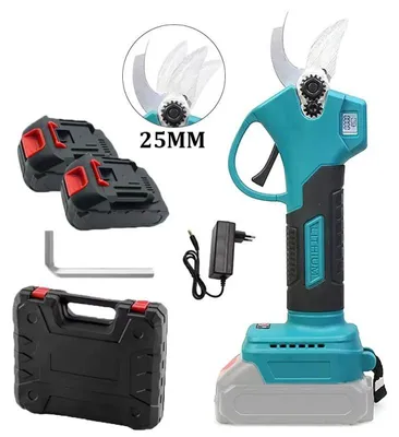 Obrázek produktu pro Elektrické zahradní nůžky na větve – akumulátorové, 800 W – bezkartáčový motor – tloušťka řezu 25 mm – vhodné pro ovocné stromy a bonsaje – s akumulátorem