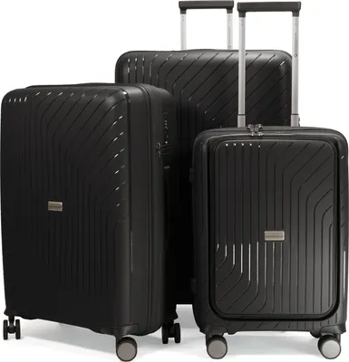 Produktbild von HAUPTSTADTKOFFER TXL 3er Kofferset leichte robuste Reise-Trolleys Laptop-Fach Koffer auf Rollen Gepäck-Set Reisekoffer lightweight Travel Bags,,Schwarz