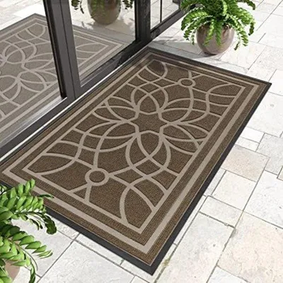 Image de Tapis d'entrée - Tapis d'entrée lavable - Marron - 90 x 150 cm