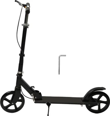 Produktbild von Kickroller für Jugendliche & Erwachsene, portabel, klappbar, höhenverstellbar, mit Handbremse für Indoor & Outdoor – Schwarz