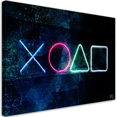 Produktbild von Leinwandbild Spielkonsole 60x40 Feeby Violett bild für die wand bereit zum aufhängen