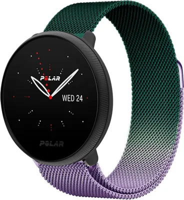Produktbild von Strap-it Polar Ignite 2 Milanese Armband (Lila/Grün)
