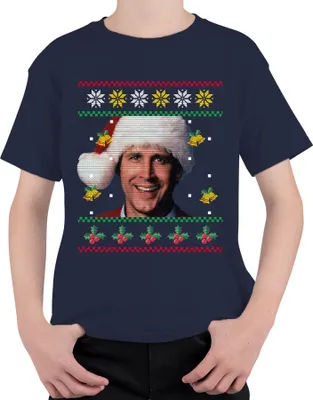 Produktbild von Clark Schöne Bescherung bei den Griswolds - Ugly Christmas Sweater Weihnachten Uni Kinder T-Shirt, Navy, 116