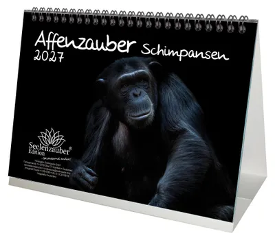Produktbild von Schimpansenzauber DIN A5 Tischkalender 2027 Affen - Seelenzauber