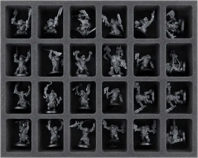 Produktbild von Schaumstoffeinlage für Orks mit 24 Fächern für Miniaturen