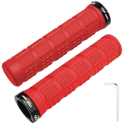 Produktbild von Fahrrad Lenkergriffe 1 Paar Rot Ergonomisch Aluminium Lock Gummi 20-23mm