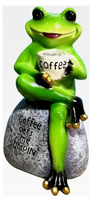 Produktbild von Frosch Gartenfigur 16X16X16Cm Wetterfeste Harz Deko Skulptur Für Innen Und Außen
