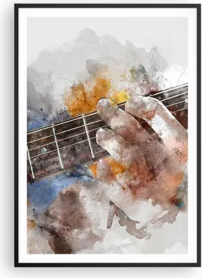 Produktbild von Gerahmtes Poster - Schwarzer Rahmen - Gitarre Musik - 70x100 cm - Wand Bild - Wanddeko - Wandbilder - Kunstposter - Wandposter - Bilderrahmen - Bilder - Kunstdruck - Wandbild - P2BPA70x100-3448