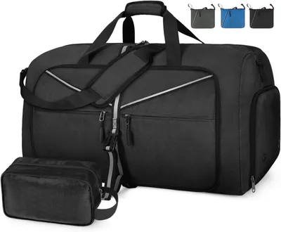 Produktbild von Sporttasche 100L, faltbare Reisetasche, wasserdicht, für Camping, schwarz