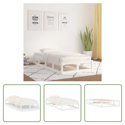 Produktbild von The Living Store Massivholzbett Weiß 90x200 cm
