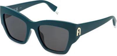 Image de Lunettes de soleil Furla SFU891, modèle Petrolio, finition brillante, dimensions 54/20/140, pour femmes