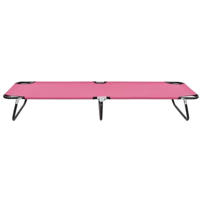 Image de vidaXL Chaise longue pliante Acier Rose