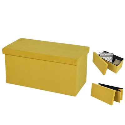 Produktbild von Urban Living Sitzbank faltbare Sitzbank "VELOURS COTELÉ" 53516 gelb