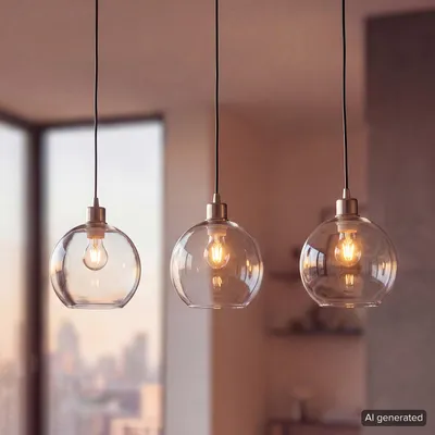 Produktbild von home24 Pendelleuchte - Eisen / Glas - 3-flammig