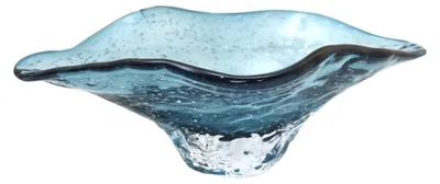 Produktbild von Dekorative Schale aus blauem Glas, 33 x 18 x 10,5 cm