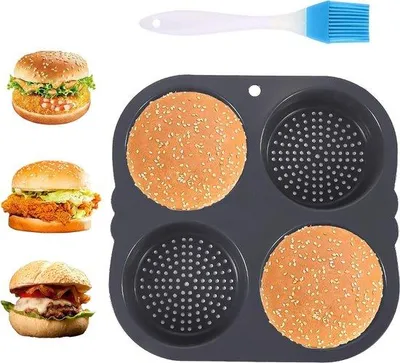 Immagine prodotto di Stampo rotondo per hamburger, 10 cm di diametro, in silicone antiaderente