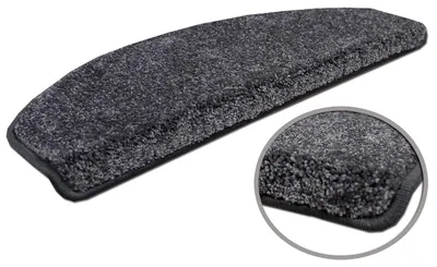 Produktbild von Velours-Stufenmatte Triumph Grau (halbrund) in 2 Größen, Größe / Menge:18x56 cm = 15 Stck.