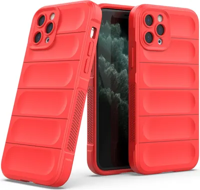 Produktbild von iPhone 11 Pro Hülle, Weich TPU Silikon Stossfest Anti-rutsch Schutzhülle für iPhone 11 Pro Rot