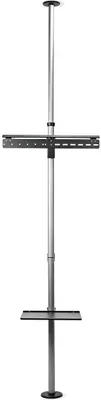 Produktbild von Nedis Vollbeweglicher TV-Ständer - 37 - 70 " - maximal unterstützes Bildschirmgewicht: 30 kg - kippbar - drehbar - Einstellbare voreingestellte Höhen - Aluminium / Stahl - Schwarz / Silber
