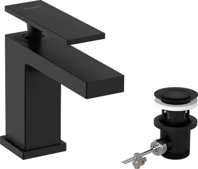 Immagine prodotto di hansgrohe Tecturis E Mitigeur monocommandé pour lavabo 80, saillie 122mm, avec garniture de vidage, CoolStart, EcoSmart+, 73002670, 73002670