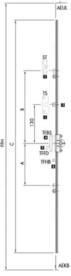 Produktbild von AUBI Getriebe AGMK3000-100040 FFH 465-700mm Beschlagsserie A300