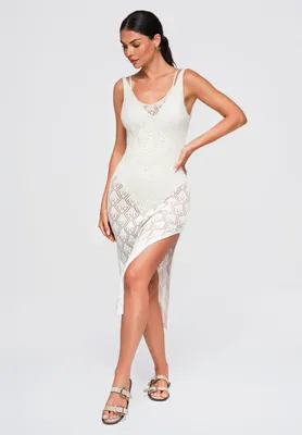 Produktbild von LARICA Kleid Ajourstruktur Slim Fit OW-DLR-E0003 white ONESIZE