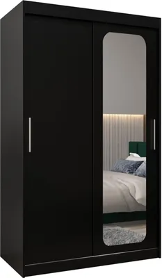Produktbild von MEBLE KRYSPOL Promo 2120 Schlafzimmerschrank zwei Schiebetüren - Mattschwarz